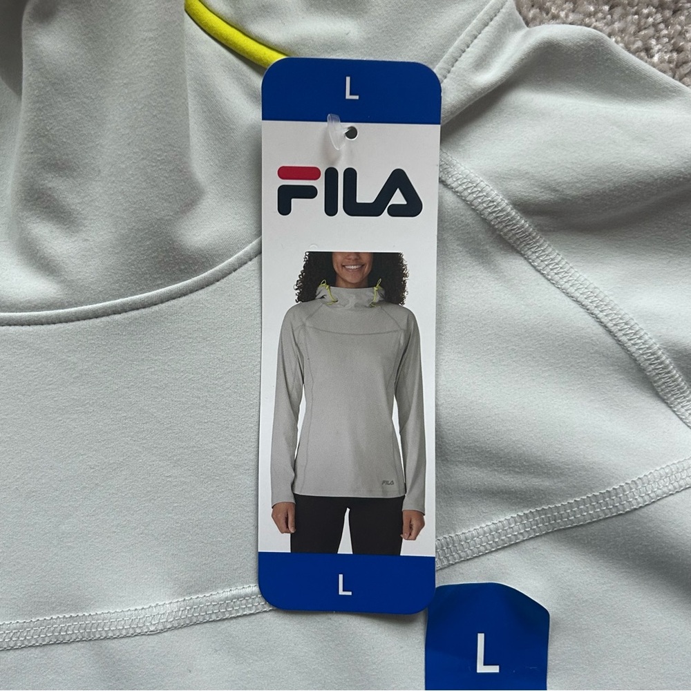 New With Tags FILA Ladies' Training Hoodie Funnel Neck Gray Size Large - Picture 6 of 12